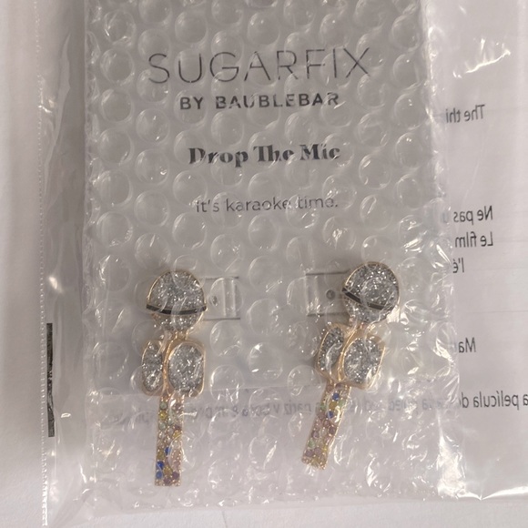 SUGARFIX by BaubleBar 'Drop The Mic' Statement Earrings - Silver, NWT - Picture 5 of 7